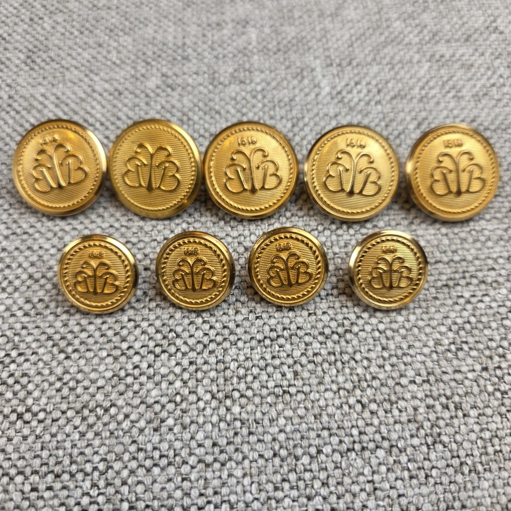 Brooks Brothers BB Country Club Signature Logo Gold Tone Replacement‎ Buttons